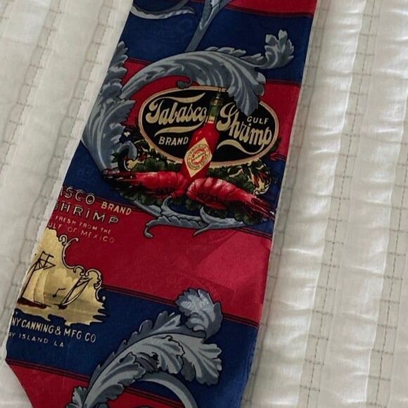 Tabasco GULF SHRIMP silk Tie - Picture 2 of 3